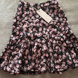 KEEPSAKE the Label Floral Skirt - Black and Pink